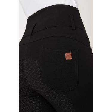Calça de equitação cintura alta Tara silicone com grip completo feminino Horze Preto Calça de equitação cintura alta Tara silicone com grip completo feminino Horze Preto