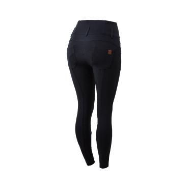 Calça de equitação cintura alta Tara silicone com grip completo feminino Horze Azul-marinho escuro Calça de equitação cintura alta Tara silicone com grip completo feminino Horze Azul-marinho escuro