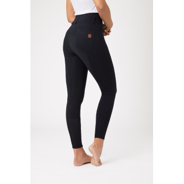 Calça de equitação cintura alta Tara silicone com grip completo feminino Horze Azul-marinho escuro Calça de equitação cintura alta Tara silicone com grip completo feminino Horze Azul-marinho escuro