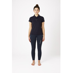 Polo de competição de manga curta Claudine feminino B Vertigo Azul-marinho escuro