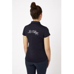 Polo de competição de manga curta Claudine feminino B Vertigo Azul-marinho escuro