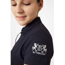 Polo de competição de manga curta Claudine feminino B Vertigo Azul-marinho escuro