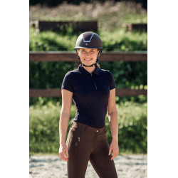 Polo de competição de manga curta Claudine feminino B Vertigo Azul-marinho escuro