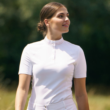 Polo de competição Euro-Star Estrella Branco óptico Polo de competição Euro-Star Estrella Branco óptico