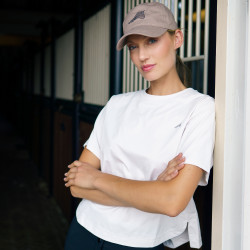 T-shirt em tecido técnico Euro-Star Simona Marfim Bege