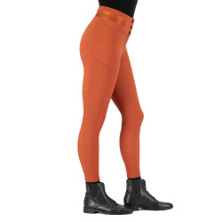 Calça de equitação Euro-Star Athletic Luxe FullGrip Cinábrio escuro Laranja Calça de equitação Euro-Star Athletic Luxe FullGrip Cinábrio escuro Laranja