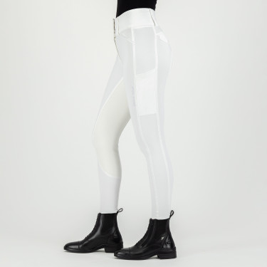 Calça de equitação Euro-Star Aurelia Competition Grip Connect Full Branco
