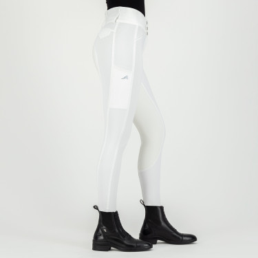 Calça de equitação Euro-Star Aurelia Competition Grip Connect Full Branco