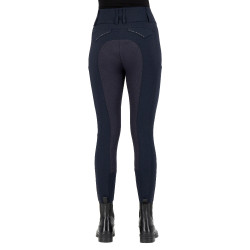 Calça de equitação Euro-Star Aurelia Grip Connect Full Noite Azul-marinho