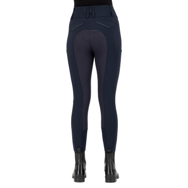 Calça de equitação Euro-Star Aurelia Grip Connect Full Noite Azul-marinho