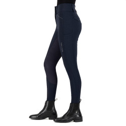 Calça de equitação Euro-Star Aurelia Grip Connect Full Noite Azul-marinho