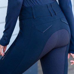 Calça de equitação Euro-Star Aurelia Grip Connect Full Noite Azul-marinho