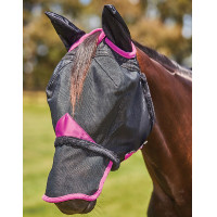 Máscara anti-moscas Weatherbeeta ComFiTec Deluxe Durable Mesh com orelhas e nariz Preto / roxo Máscara anti-moscas Weatherbeeta ComFiTec Deluxe Durable Mesh com orelhas e nariz Preto / roxo