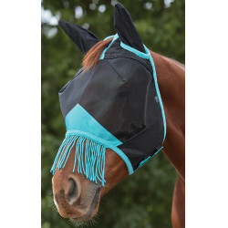 Máscara anti-moscas Weatherbeeta ComFiTec Deluxe Mesh com orelhas e franjas