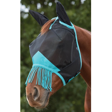 Máscara anti-moscas Weatherbeeta ComFiTec Deluxe Mesh com orelhas e franjas