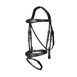 Bridão Muserola Combinada Anatômica Dy'on New English Collection Preto