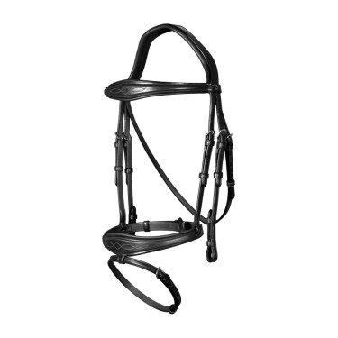 Bridão Muserola Combinada Anatômica Dy'on New English Collection Preto