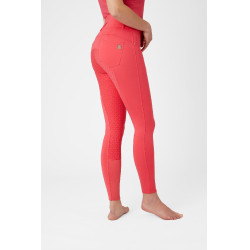 Calça de equitação cintura alta Tara silicone com grip completo feminino Horze Vermelho rouge