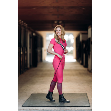 Calça de equitação cintura alta Tara silicone com grip completo feminino Horze Vermelho rouge