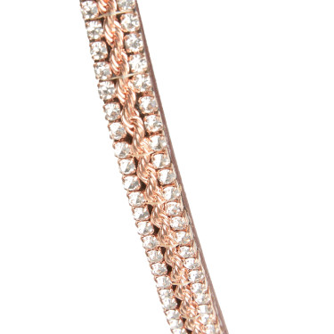 Frontal Horze Nancy Cristal com testadeira linha Horze Marrom / dourado rosado Frontal Horze Nancy Cristal com testadeira linha Horze Marrom / dourado rosado