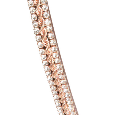Frontal Horze Nancy Cristal com testadeira linha Horze Marrom / dourado rosado Frontal Horze Nancy Cristal com testadeira linha Horze Marrom / dourado rosado