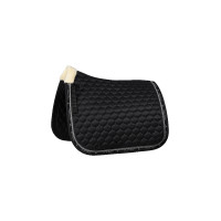 Almofada de sela de adestramento Horze Claremont com pele sintética Horze Preto