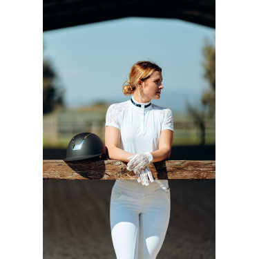 Luvas de equitação B Vertigo Rendadas femininas Branco