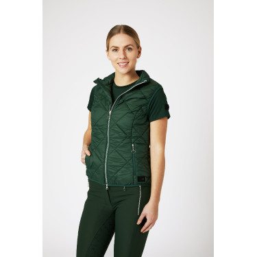 Colete acolchoado leve sem mangas Horze Martina feminino Verde floresta Colete acolchoado leve sem mangas Horze Martina feminino Verde floresta