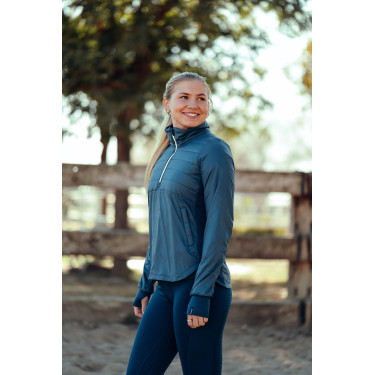 Anoraque híbrido Horze Annika, mulher Azul lago