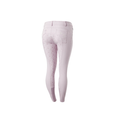 Calça de equitação feminina Horze Kaitlin com culote completo e decoração floral Calça de equitação feminina Horze Kaitlin com culote completo e decoração floral