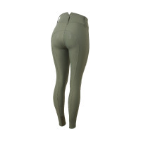 Calça de equitação Horze Indira cintura alta culote completo feminino Verde cáqui escaravelho Calça de equitação Horze Indira cintura alta culote completo feminino Verde cáqui escaravelho
