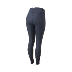 Calça de equitação Horze Indira cintura alta culote completo feminino Azul tinta