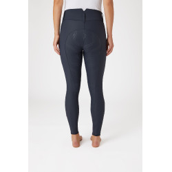 Calça de equitação Horze Indira cintura alta culote completo feminino Azul tinta