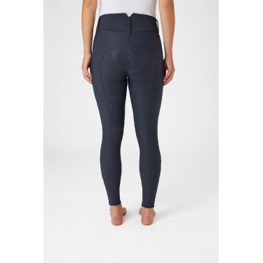 Calça de equitação Horze Indira cintura alta culote completo feminino Azul tinta Calça de equitação Horze Indira cintura alta culote completo feminino Azul tinta