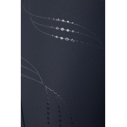 Calça de equitação Horze Indira cintura alta culote completo feminino Azul tinta