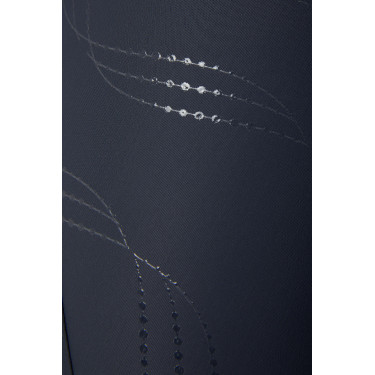 Calça de equitação Horze Indira cintura alta culote completo feminino Azul tinta Calça de equitação Horze Indira cintura alta culote completo feminino Azul tinta