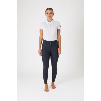 Calça de equitação com grip nos joelhos cintura alta Horze Indira feminina Azul tinta Calça de equitação com grip nos joelhos cintura alta Horze Indira feminina Azul tinta