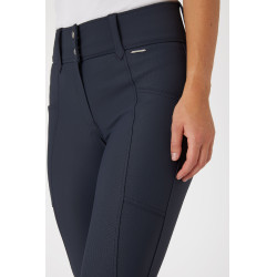 Calça de equitação com grip nos joelhos cintura alta Horze Indira feminina Azul tinta Calça de equitação com grip nos joelhos cintura alta Horze Indira feminina Azul tinta