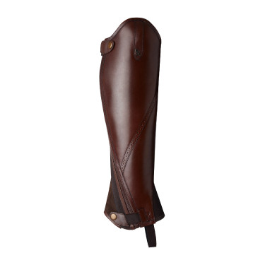 Mini-chaps Horze Wicklow com perfurações florais Castanho Mini-chaps Horze Wicklow com perfurações florais Castanho