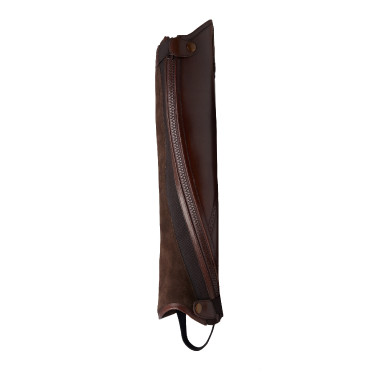 Mini-chaps Horze Wicklow com perfurações florais Castanho Mini-chaps Horze Wicklow com perfurações florais Castanho