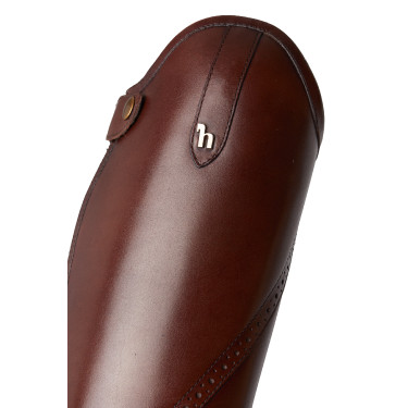 Mini-chaps Horze Wicklow com perfurações florais Castanho Mini-chaps Horze Wicklow com perfurações florais Castanho