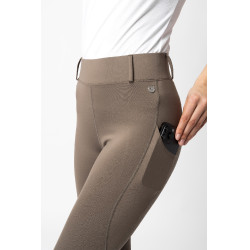 Legging de equitação com grip integral Horze Dea, feminino Castanho morel
