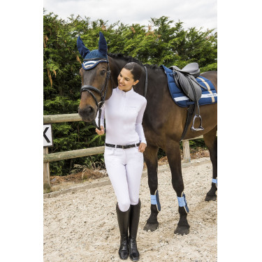 Polo Equithème Mesh de mangas compridas corte ajustado Polo Equithème Mesh de mangas compridas corte ajustado