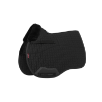 Almofada de sela LeMieux Square mista forrada na metade com Merino+ Preto / preto