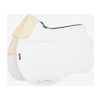 Almofada de sela LeMieux Square mista forrada na metade com Merino+ Branco / natural