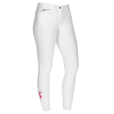 Calça Janne x PinkRibbon grip integral feminino Covalliero Branco