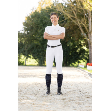 Calça Janne x PinkRibbon grip integral feminino Covalliero Branco