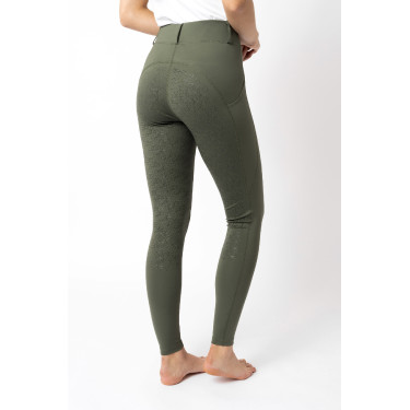 Legging de aderência total Horze Dea feminino Verde escaravelho