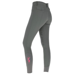 Calça Janne x PinkRibbon com grip nos joelhos para mulher Covalliero Grafite Cinzento