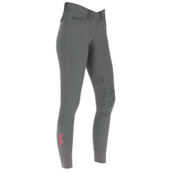 Calça Janne x PinkRibbon com grip nos joelhos para mulher Covalliero Grafite Cinzento